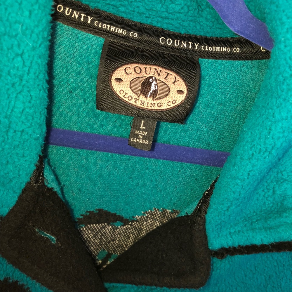 Vintage fleece teal horse sweater 24 - Picture 2 of 2